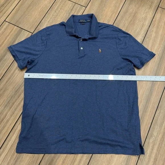 Ralph Lauren Polo Collard T Shirt Cotton Soft Touch Pony Blue - XL - Picture 4 of 5
